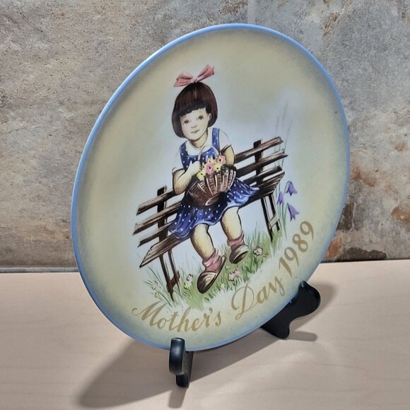 Schmid Hummel Mother's Day 1989 Pretty As A Picture Decorative Wall Hanging Plat - Picture 6 of 11